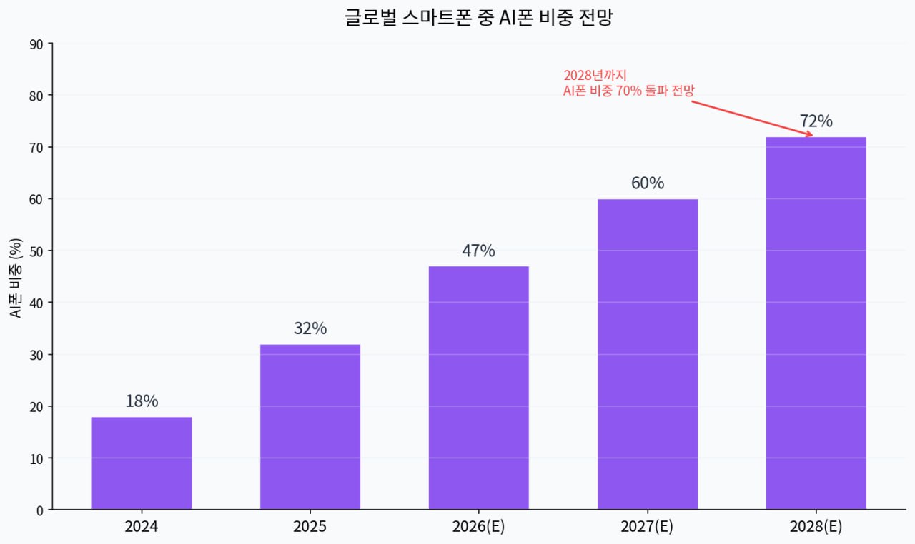 글로벌 AI폰 비중 전망